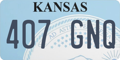 KS license plate 407GNQ