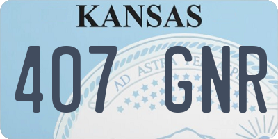 KS license plate 407GNR