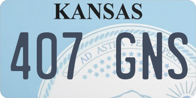 KS license plate 407GNS