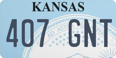 KS license plate 407GNT