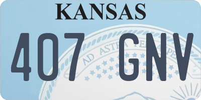 KS license plate 407GNV