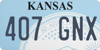 KS license plate 407GNX