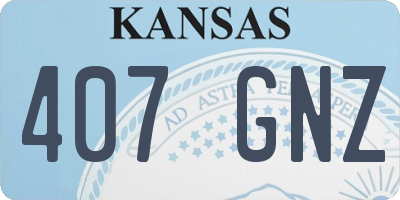 KS license plate 407GNZ