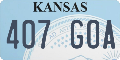 KS license plate 407GOA