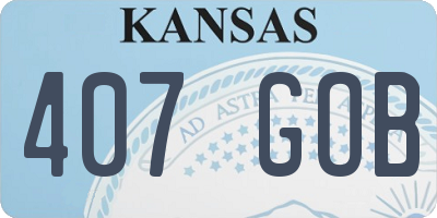 KS license plate 407GOB