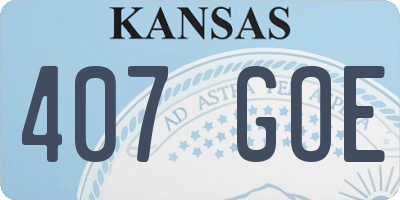 KS license plate 407GOE