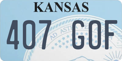 KS license plate 407GOF