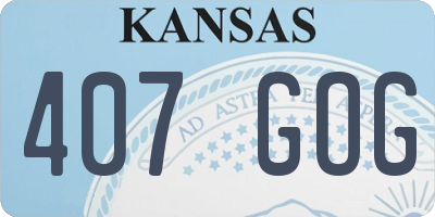 KS license plate 407GOG
