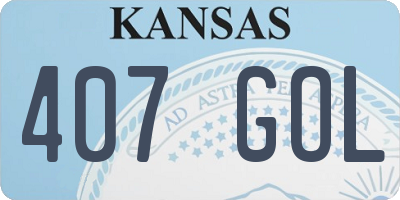 KS license plate 407GOL