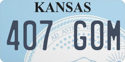 KS license plate 407GOM