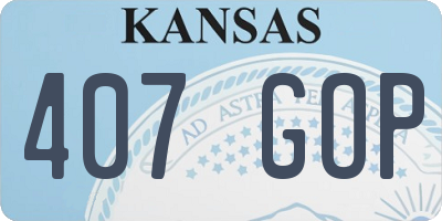 KS license plate 407GOP