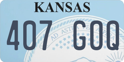 KS license plate 407GOQ