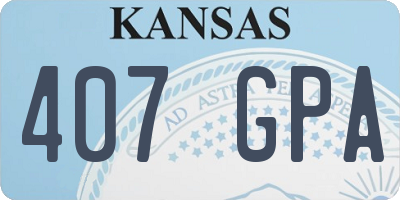 KS license plate 407GPA