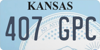 KS license plate 407GPC