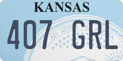 KS license plate 407GRL