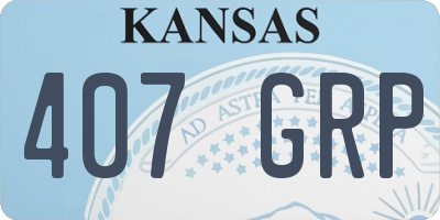 KS license plate 407GRP