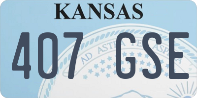 KS license plate 407GSE