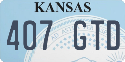 KS license plate 407GTD