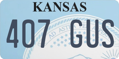 KS license plate 407GUS