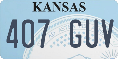 KS license plate 407GUV