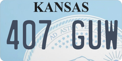KS license plate 407GUW