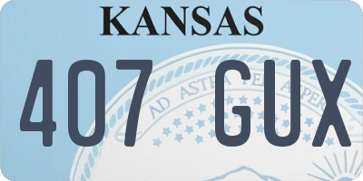 KS license plate 407GUX