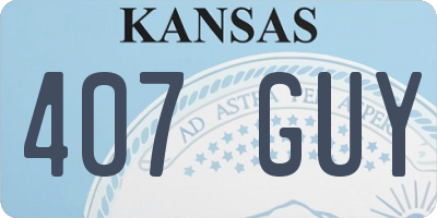 KS license plate 407GUY