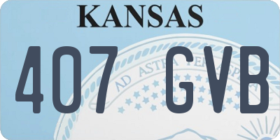 KS license plate 407GVB