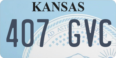 KS license plate 407GVC
