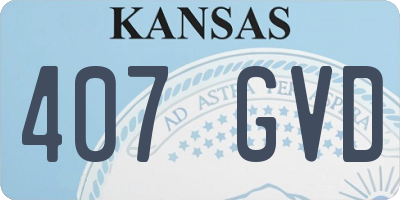 KS license plate 407GVD