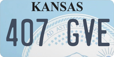 KS license plate 407GVE