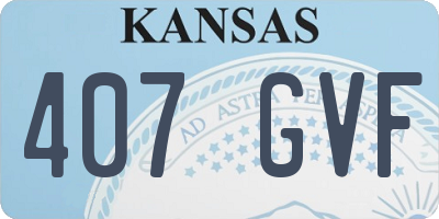 KS license plate 407GVF