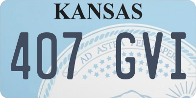 KS license plate 407GVI