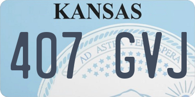 KS license plate 407GVJ