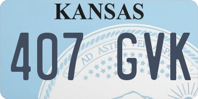 KS license plate 407GVK