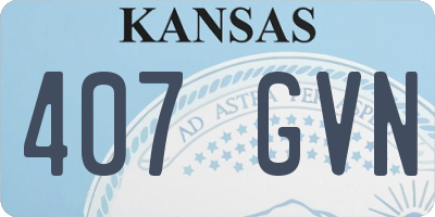 KS license plate 407GVN