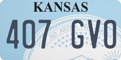KS license plate 407GVO