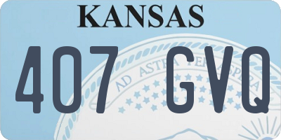 KS license plate 407GVQ
