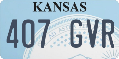 KS license plate 407GVR