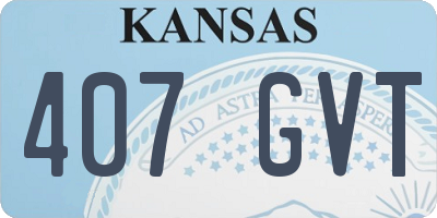KS license plate 407GVT
