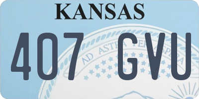 KS license plate 407GVU