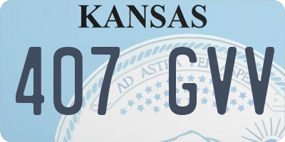 KS license plate 407GVV