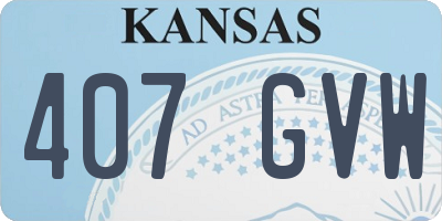 KS license plate 407GVW