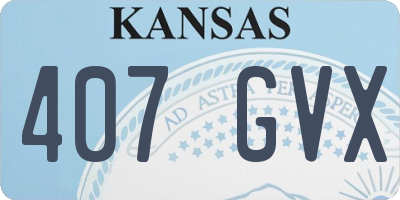 KS license plate 407GVX