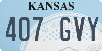 KS license plate 407GVY