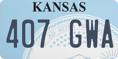 KS license plate 407GWA