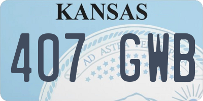 KS license plate 407GWB
