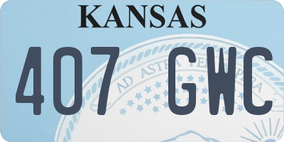 KS license plate 407GWC