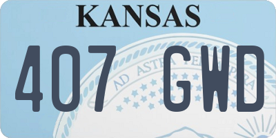 KS license plate 407GWD