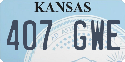 KS license plate 407GWE